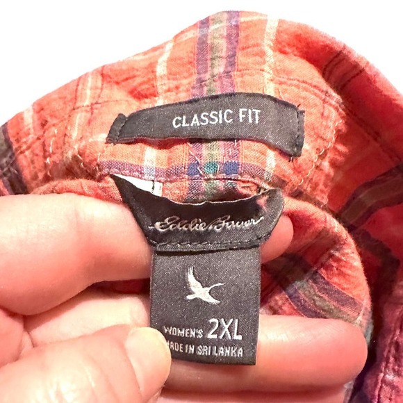 Eddie Bauer Classic Fit Button Front Plaid Shirt Women's Plus 2XL - Picture 2 of 8